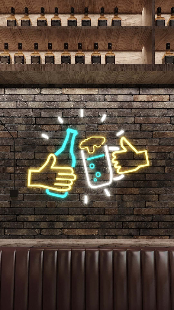 Beer Logo - Custom Neon Sign Made For Restaurants or Bar in Multicolour Option.
