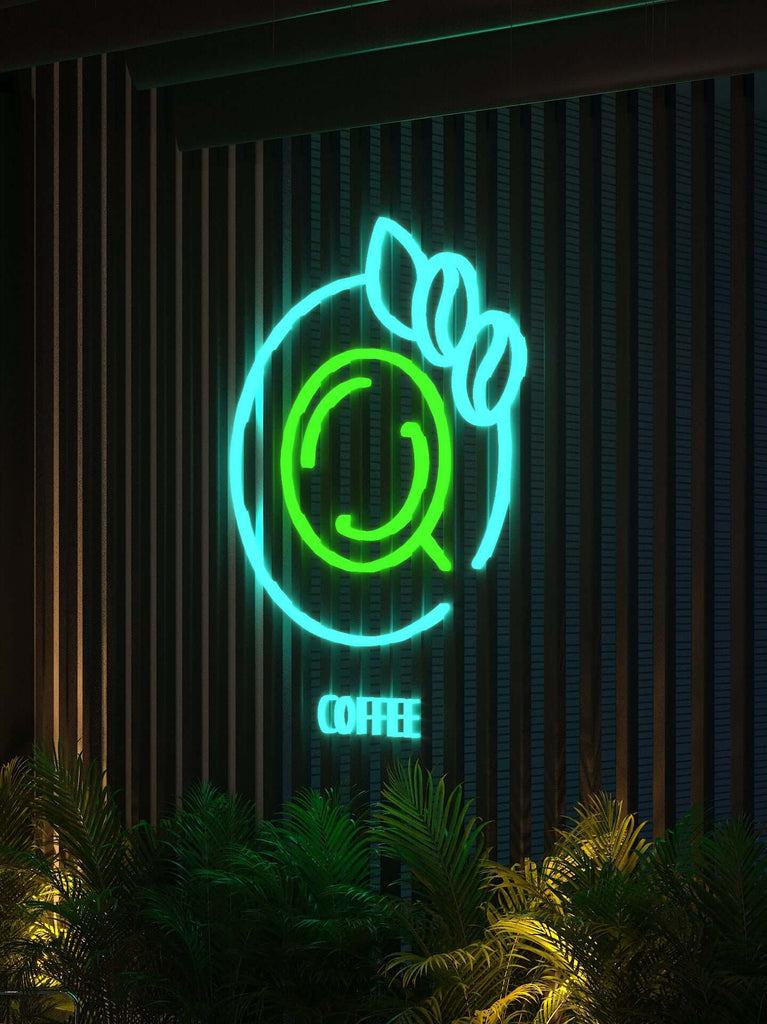 Personalised Coffee Artwork LED Neon Sign for a cafe or restaurant or bar in multicolour option with Free delivery in Australia.