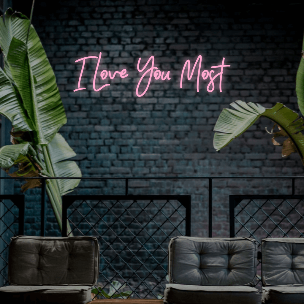 Pink I Love You The Most Wedding or Engagement LED Custom Neon Sign, Get it as a gift. Free Shipping Australia.