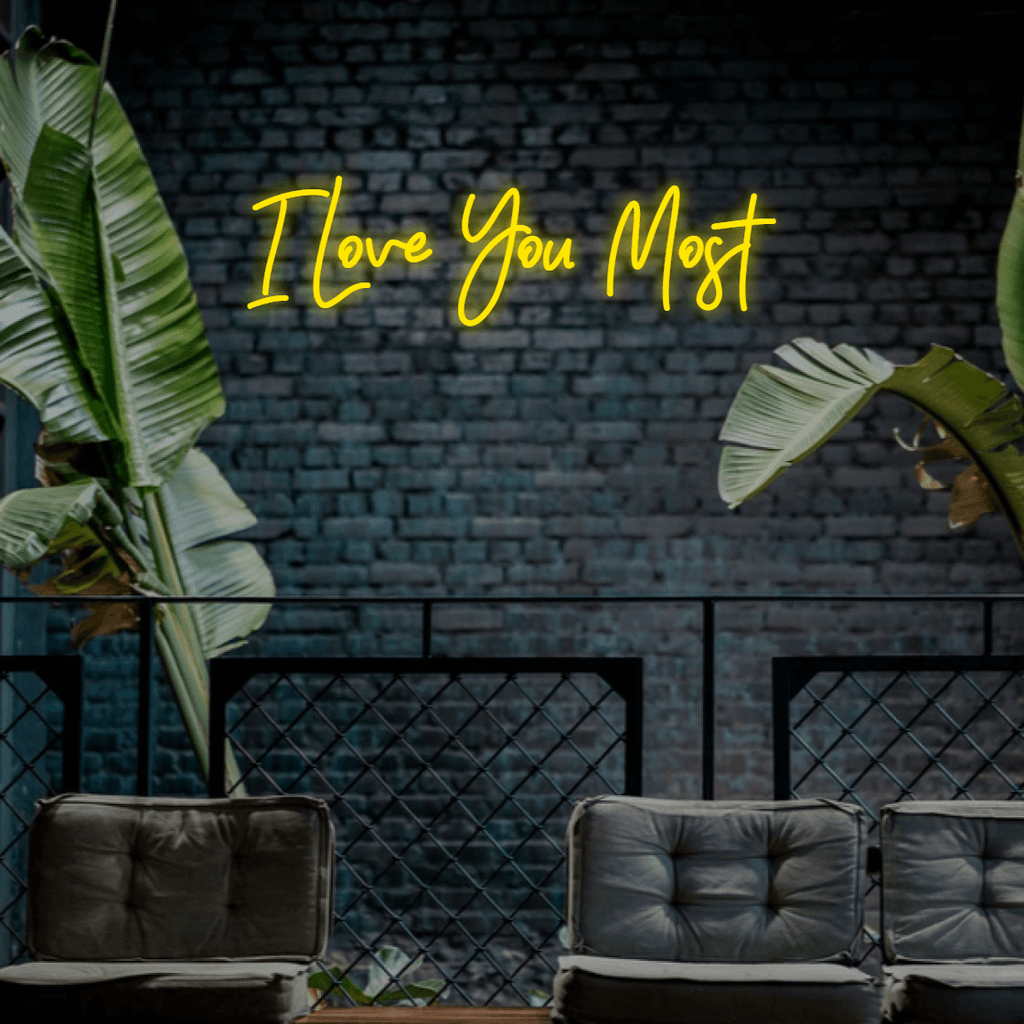 Gold I Love You The Most Wedding or Engagement LED Custom Neon Sign, Get it as a gift. Free Shipping Australia.