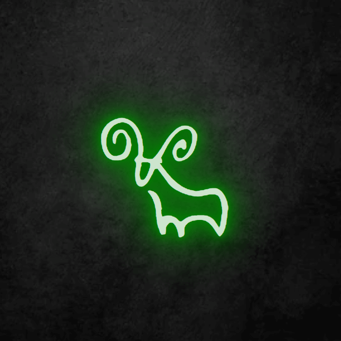 Aries Custom Neon Sign in Green LED, Custom Made To Order. Free Shipping within Australia.