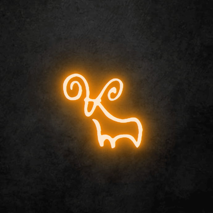 Aries Custom Neon Sign in Gold LED, Custom Made To Order. Free Shipping within Australia.