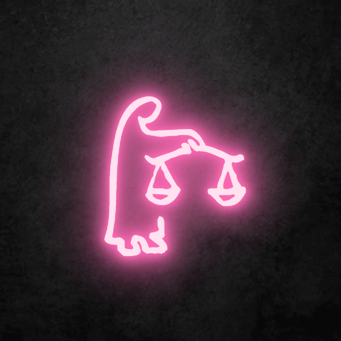Light Pink Libra LED Neon Sign, Custom Made To Order. Free Shipping within Australia.