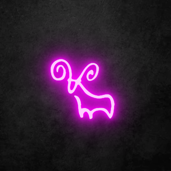 Aries Custom Neon Sign in Rose Purple LED, Custom Made To Order. Free Shipping within Australia.