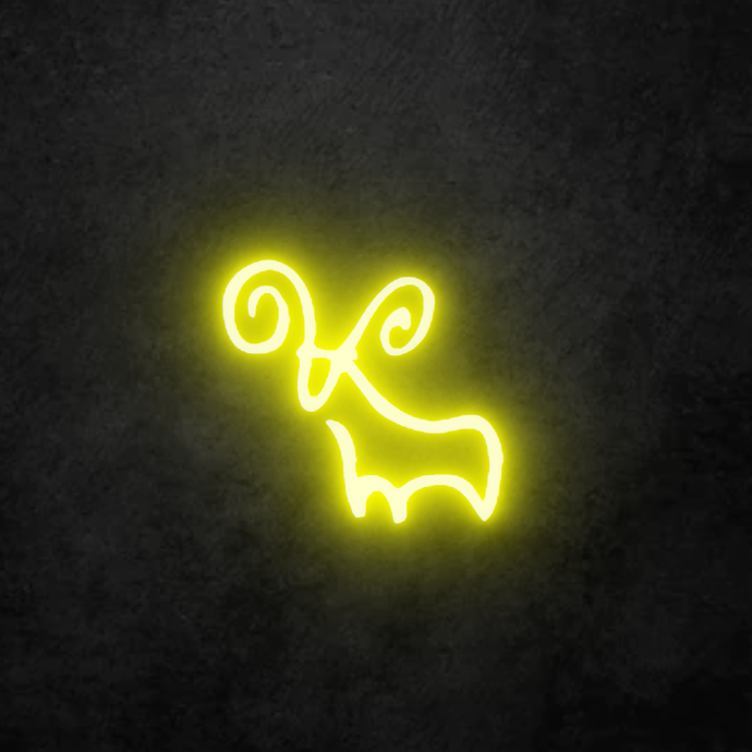 Aries Custom Neon Sign in Yellow LED, Custom Made To Order. Free Shipping within Australia.